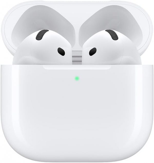 AirPods 4 de Apple, audífonos Bluetooth,Audio Espacial Personalizado,Resistentes al Polvo,al Agua y al Sudor,Chip H2 Audífonos inalámbricos